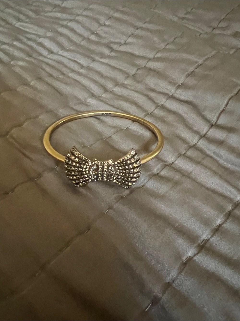 J. Crew Gold Crystal Bow Bangle Bracelet